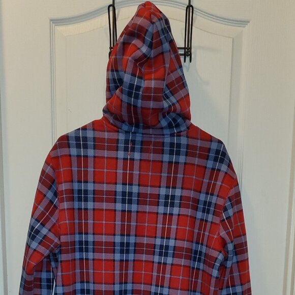 Lands' End Serious Sweats Plaid Hoodie Robe Sweatshirt XL/18 - Picture 6 of 9